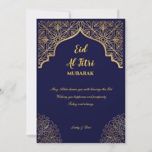 Eid Mubarak Golden Mandala Navy Blue Holiday