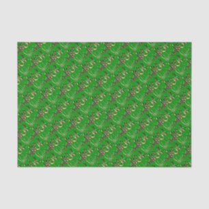 Eid Mubarak Green and Gold Look Typography Pattern Tissue Paper