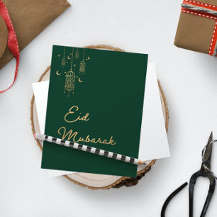 Eid Mubarak Green & Gold Eid Card