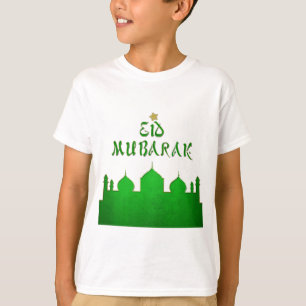 Eid Mubarak Green Gold Mosque T-Shirt