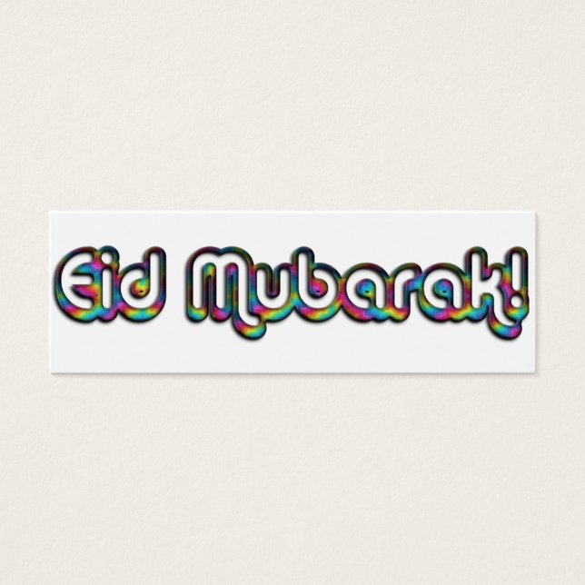 Eid Mubarak Greeting Rainbow Cards, Add Your Text (Front)