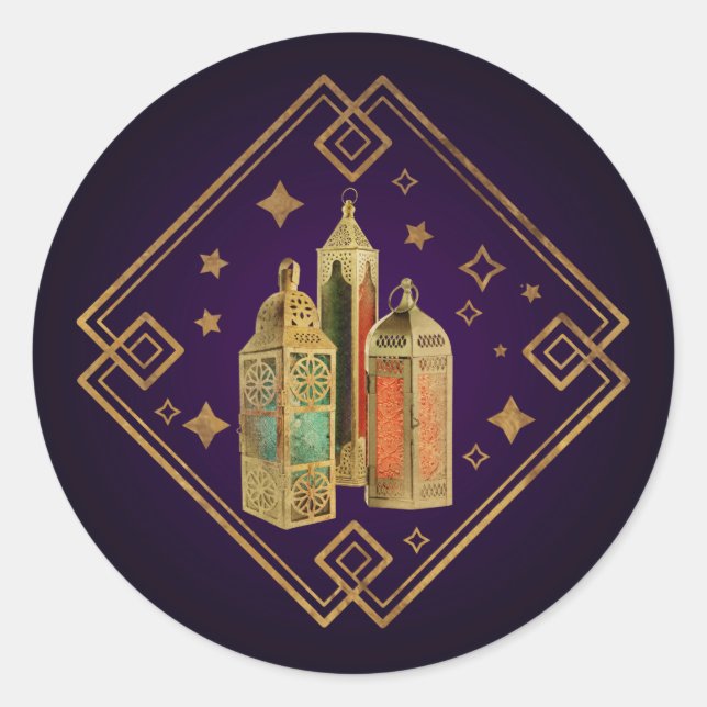 Eid Mubarak - Happy Eid Classic Round Sticker (Front)