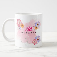 Eid Mubarak Jumbo Coffee Mug - Floral Watercolor
