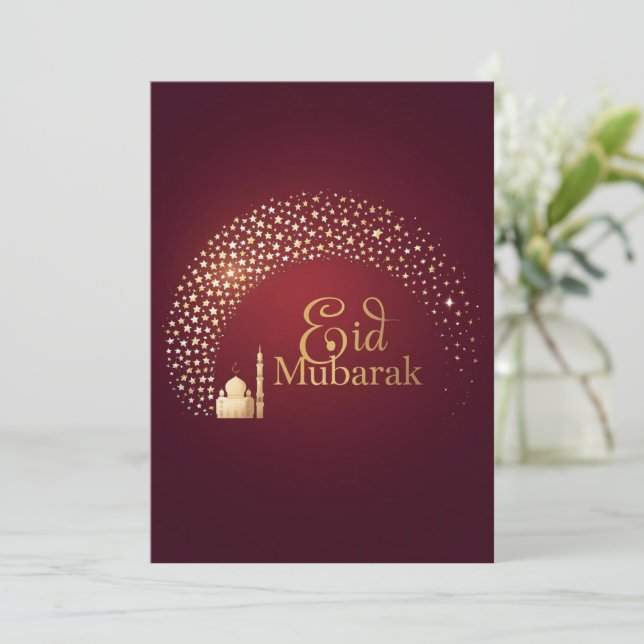 Eid Mubarak Modern Personalized card (Standing Front)
