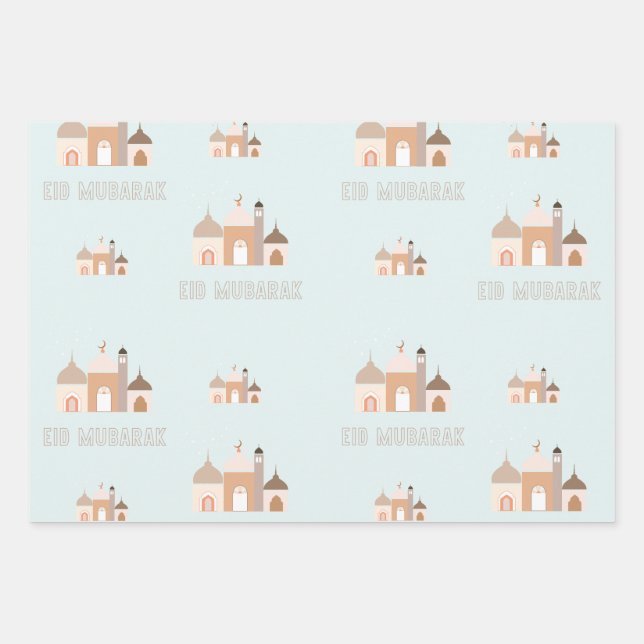 Eid Mubarak Modern Wrapping Paper Set of 3 (Front 3)