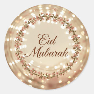 Eid Mubarak Muslim Classic Round Sticker