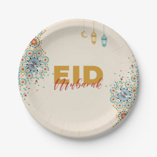 Eid mubarak paper plate