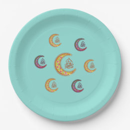 eid mubarak paper plates عيد مبارك