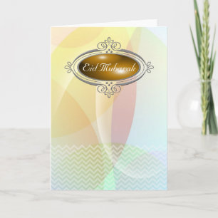 Eid Mubarak PastelChevron Holiday Card