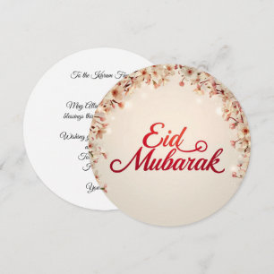 Eid mubarak Personalised Floral Greeting Card