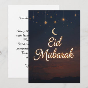 Eid mubarak Personalised modern Card