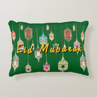 Eid Mubarak Pillow with Islamic Lantern Design