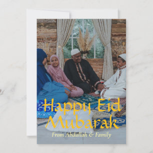 Eid Mubarak Ramadan Eid Al-fitr Elegant Photo Gold Holiday Card