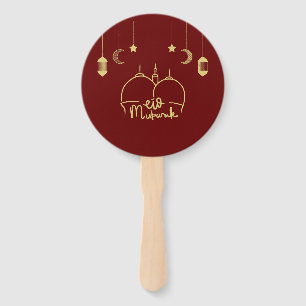 EID MUBARAK RAMADAN HAND FAN