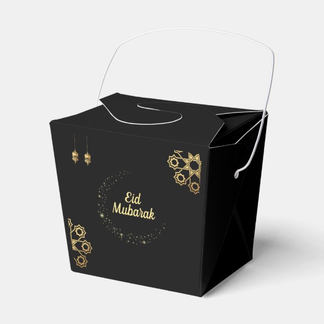 Eid Mubarak / Ramadan Kareem Golden Customise Favour Box (Front Side)