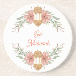 Eid Mubarak Ramadan Mubarak Flowers Wreath Lamp Coaster