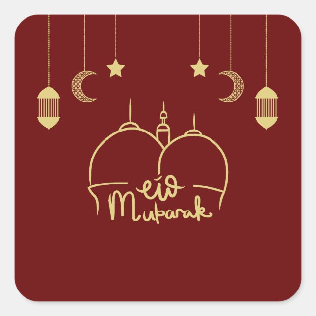 EID MUBARAK RAMADAN  SQUARE STICKER (Front)