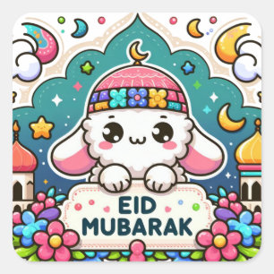 Eid Mubarak Sheep Square Sticker