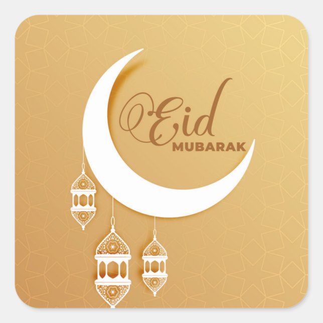 Eid Mubarak Square Sticker (Front)