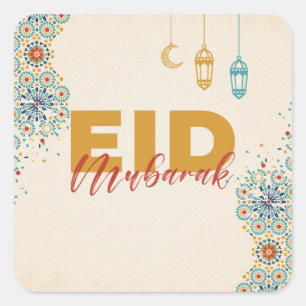 Eid mubarak square sticker