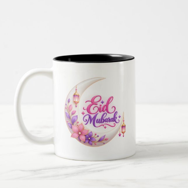 Eid Mubarak  Two-Tone Coffee Mug (Left)