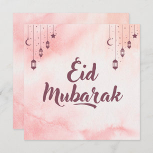 Eid Mubarak Watercolor Holiday Card