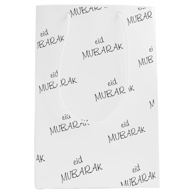 Eid Mubarak Wrapping Paper Medium Gift Bag (Front)