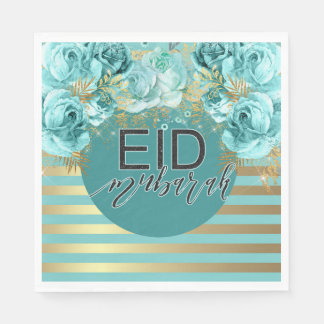 Eid Teal Floral Napkin
