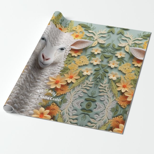 Eid ul Adha Sheep Wrapping Paper (Unrolled)