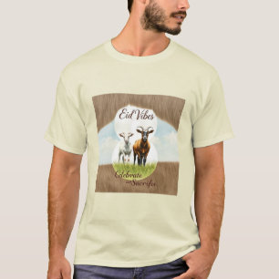 Eid Vibes Watercolor Goat Collage T-Shirt
