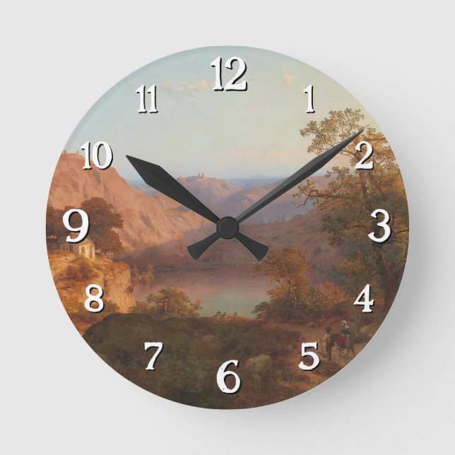 Eifel Landscape (1843) – Heinrich Funk Round Clock (Front)