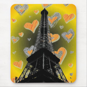Eifel Tower Hearts Mousepad