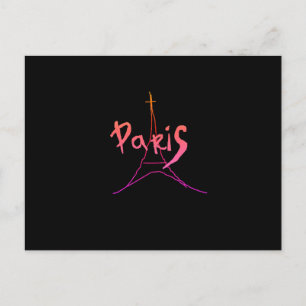Eifel Tower Sketch Paris France Postcard