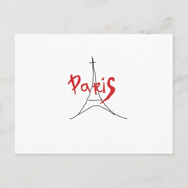 Eifel Tower Sketch Paris France Postcard (Front)