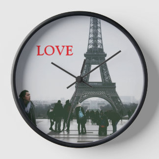 Eiffel Heart Love Clock
