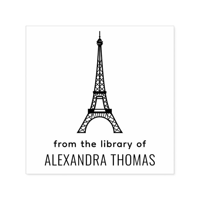 Eiffel Tower #2 “From the Library of” Name Self-inking Stamp (Design)