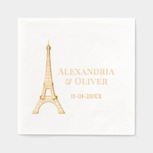 Eiffel Tower #2D Paris France Wedding Couple Foil Napkins