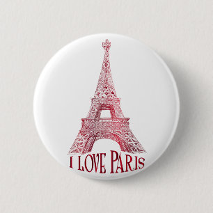 Eiffel tower 6 cm round badge