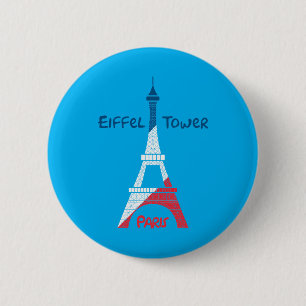 Eiffel Tower 6 Cm Round Badge