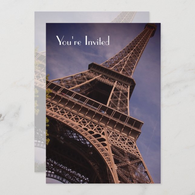 Eiffel Tower A taste Of France Dinner Party Invite (Front/Back)