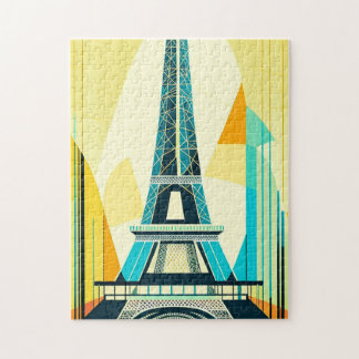 Eiffel Tower Abstract Mid-Century Modern Puzzle