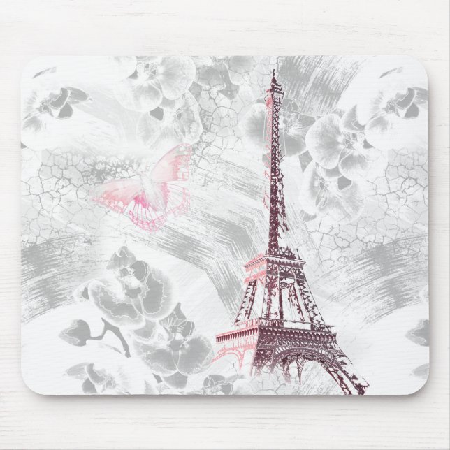 Eiffel tower against the background of orchids mouse pad (Front)