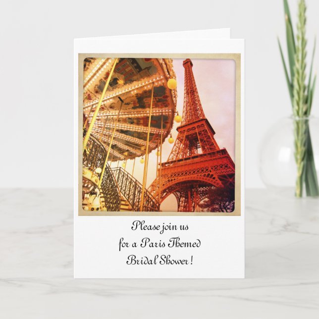 Eiffel Tower and Carrousel Invitation (Front)