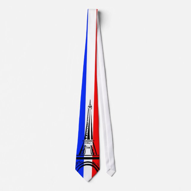 Eiffel Tower and Flag of France Tie (Front)