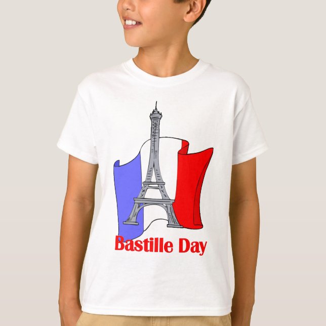 Eiffel Tower and French Flag Bastille Day Tees (Front)