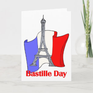 Eiffel Tower and French Flag Bastille Day Tees Card