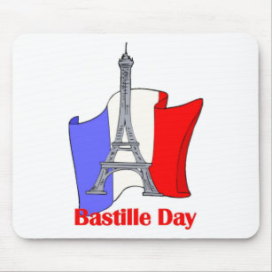 Eiffel Tower and French Flag Bastille Day Tees Mouse Pad
