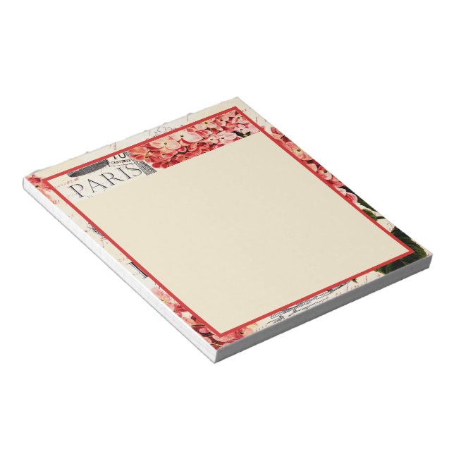 Eiffel Tower and hydrangea  Notepad (Angled)