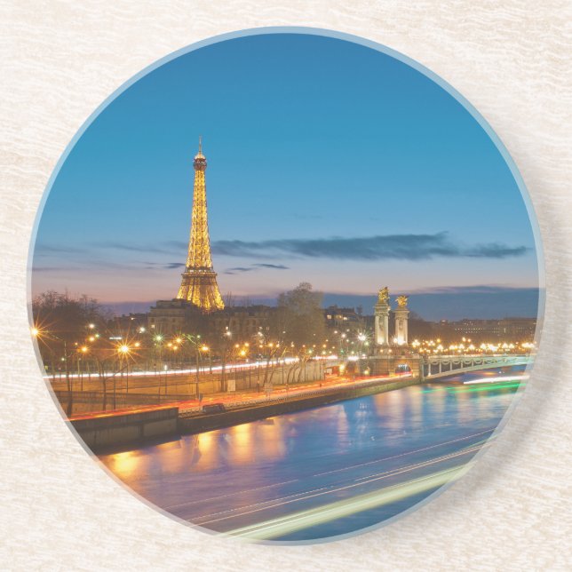 Eiffel Tower and Pont Alexandre III at Night Coaster (Front)