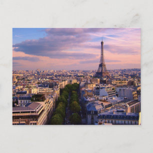 Eiffel Tower and purple Cloudscape Postcard